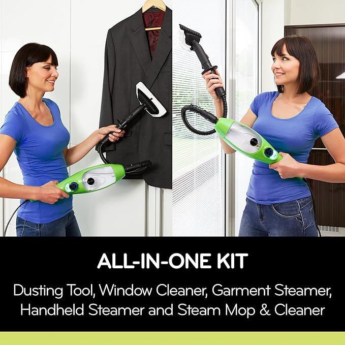H2O X5 Dual Blast Steam Mop & Handheld Steam Cleaner | 5-in-1 Floor Steamer | Forward-Blast Mop Head for Edges & Tough Messes | Hardwood, Tile & Laminate Cleaner