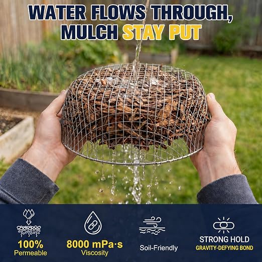Teexpert Rock Glue for Landscaping: 1 Gallon Dry-Clear Mulch Binder Water-Based Landscape Gravel Adhesive for Pea Gravel, Lock Stones, Rubber Mulch, Wood Chips in Place, Garden Beds, Walkways & Patios