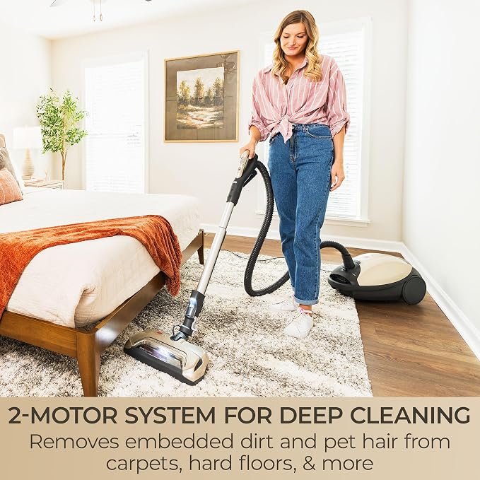 Kenmore Elite Ultra Plush 700 Series Bagged Canister Vacuum | 2-Motor System, Powerful Suction, HEPA Filter, Pet PowerMate for Pet Hair, Thick Carpet, Hard Floors, Stairs and More