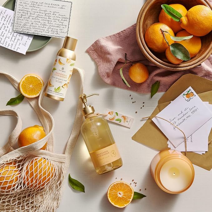 Thymes Hand Wash Refill - Scented Liquid Hand Soap Refill - Deeply Cleansing & Hydrating Formula - Plant-Based Skin Care - Refreshing Citrus Blend (Mandarin Coriander, 24.5 fl oz)