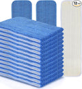 MATTHEW 18'' Microfiber Spray Mop Replacement Pads Heads for Wet Dry Reusable Mops Floor Home Commercial Cleaning Refills, Machine Washable Fits Compatible with Bona Mop&Most Spray Mops Blue (12 Pack)