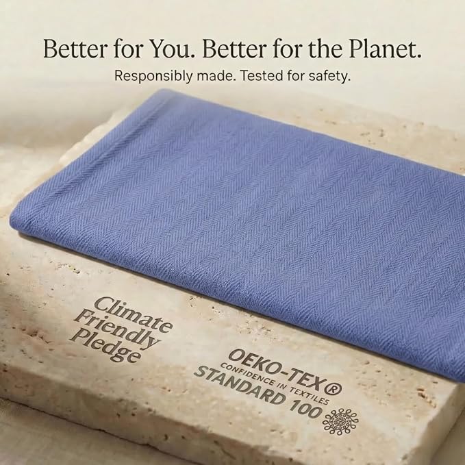 Urban Villa Kitchen Towels Cotton Dish Towels 20”x30” (Set of 6) Blue