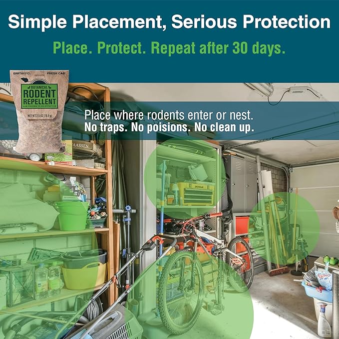 Fresh Cab Botanical Rodent Repellent - Environmentally Friendly, Keeps Mice Out, 24 Scent Pouches (6 Packs of 4)