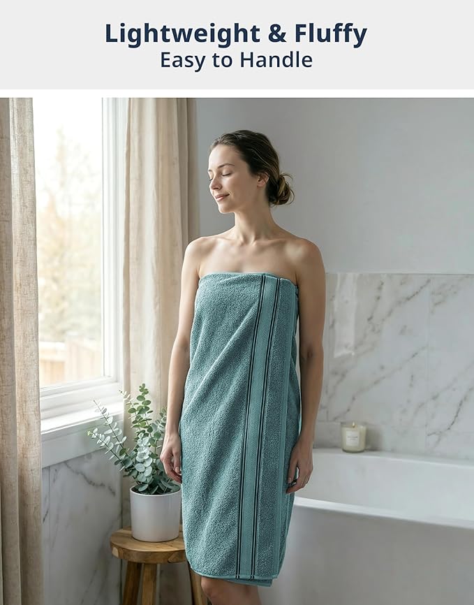 LANE LINEN 100% Cotton Bath Towel Set of 18 – 6 Bath, 6 Hand Towel & 6 Washcloths, Zero Twist, Absorbent Softness for Daily Use, Perfect for Airbnb, Spa & Hotel, Machine Washable – Teal