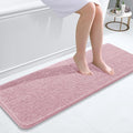 OLANLY Bathroom Runner Rugs 47x17, Soft Absorbent Chenille Bath Rugs, Rubber Backing Quick Dry, Machine Washable Long Bath Mats for Bathroom Floor, Tub and Shower, Home Decor Accessories, Dusty Rose