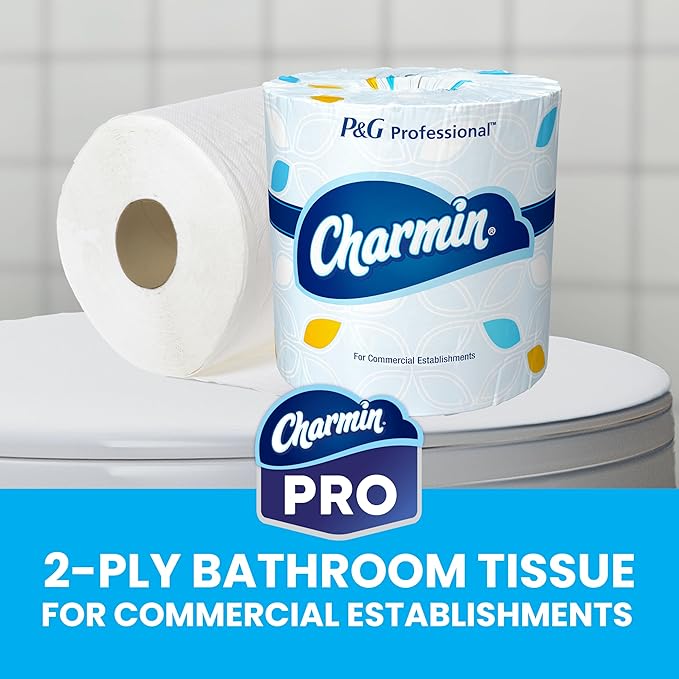 Charmin Professional Commercial Toilet Paper Rolls, Bulk 2-Ply Bathroom Tissue, Individually Wrapped, 450 sheets (75 count)