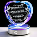 Gifts for Wife with LED Base, Romantic Crystal Keepsakes Presents for Wedding Valentines Day Christmas, Anniversary Birthday Gift for Women from Husband