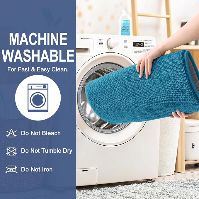 OLANLY Memory Foam Bathroom Runner Rugs 44x24, Long Bath Mats, Peacock Blue | Soft Quick Dry Bath Mats, Non-Slip, Absorbent Machine Washable Mat for Bathroom Floor, Tub and Shower, Home Decor Accessories