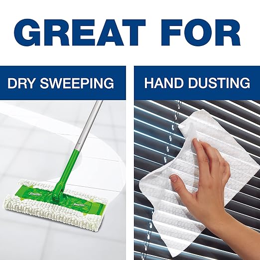 Swiffer Dry Refill Cloths, White, 10.63 x 8, 32/Box, 6 Boxes/Carton