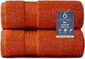 COZYART Luxury Bath Towels 2 PCS, Burnt Orange 100% Turkish Cotton | OEKO-Tex 100 Certified Zero Twist Ring Spun, Soft Absorbent Quick Dry, Plush Fluffy, Breathable Hotel Quality for Daily Use
