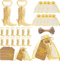 50 Pack Cowboy Boot Bottle Opener Favors, Metal Cowboy Bottle Opener Set with Thank You Tags & Organza Bags, Western Cowboy Party Favors, Western Wedding, Baby Shower “A Little Cowboy Is On The Way”