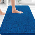 OLANLY Bathroom Rugs 30x18, Extra Soft Absorbent Chenille Bath Rugs, Rubber Backing Quick Dry, Machine Washable Bath Mats for Bathroom Floor, Tub and Shower, Home Decor Accessories, Deep Navy Blue