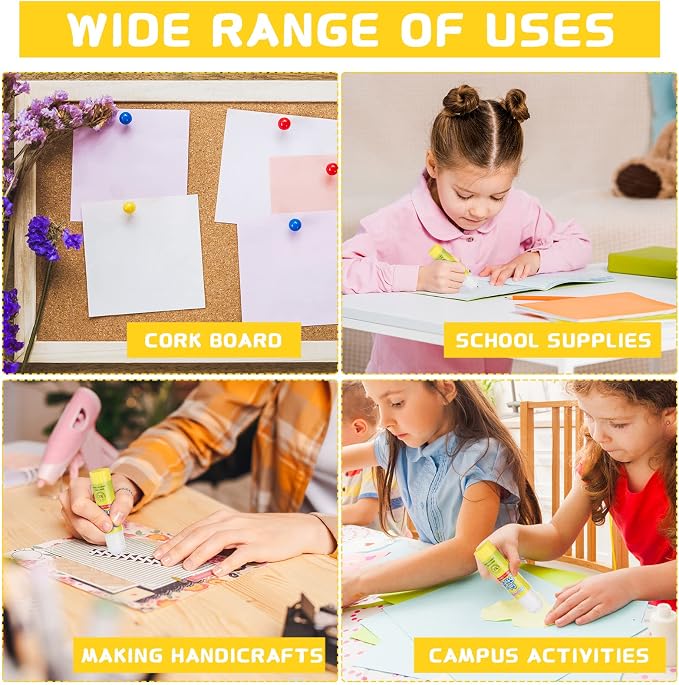 Zubebe 0.25 oz White Glue Sticks in Bulk for Classroom, Washable Glue Stick for Crafts Home Back to School Students Teachers Employees Scrapbooking Crafting Supplies (200 Pcs)