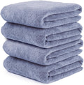 JML Bath Towels, Pack of 4, 30"x60", Large, Blue | Hanging Loop, Super Soft, Absorbent, Lint Free, Fade Resistant, Lightweight, Quick Dry, Use for SPA , Sauna, Salon Hair Wrap