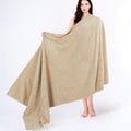 Cotton Paradise 100% Cotton Turkish Towel, Soft Absorbent Quick Dry, 40x80 Oversized Bath Sheet Towel, Beige