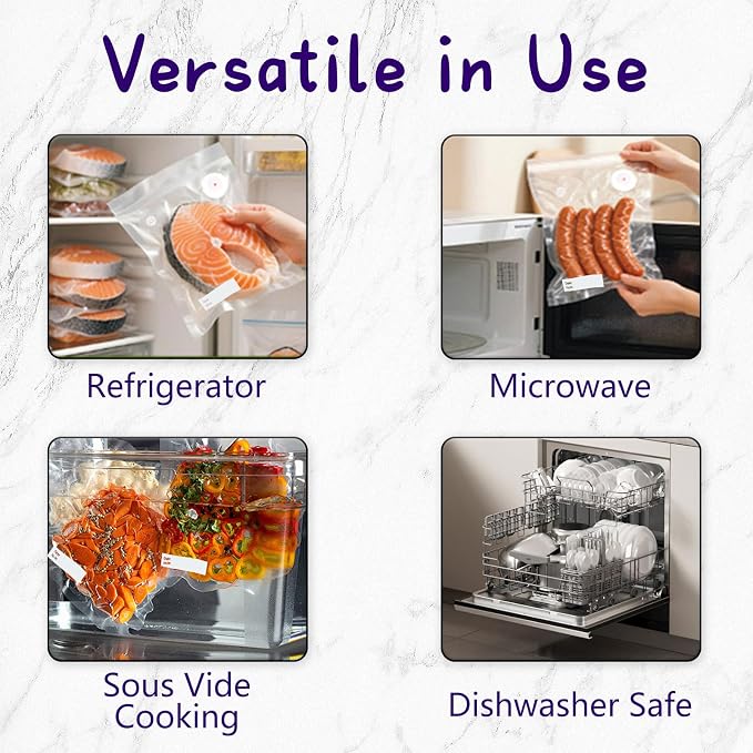 30-Pack XL Large Vacuum Sealer Bags & 2 Bonus Sealing Clips, Compatible with Chef Preserve – BPA-Free (12 x 20 in) Reusable Food Storage Bags for Freezer, Microwave, Sous Vide – Leak-Proof