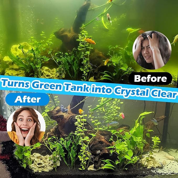 TARARIUM U-V Aquarium Filter for 75-200Gal Fish Tank Pond Pool, Dual Outlet | 2 Media Options Available + U-V, Green Killing, Internal Filter, Aeration, Deodorization, Saltwater Freshwater Clear, 423GPH