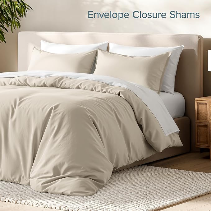Bare Home Bedding Duvet Cover King Size - Premium 1800 Super Soft Collection - Lightweight, Cooling - Soft Breathable Bedding Duvet Cover (King, Sand)