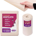 CCS Canvas Drop Cloth for Painting – All Purpose Cotton Duck Cloth Tarp for Curtains, Tablecloths, Backdrops – Washable & Reusable Floor Cover & Dust Sheet for Furniture (6x9 Ft)