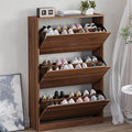 BORNOON Shoe Cabinet with 3 Flip Drawers, Slim Narrow Shoe Storage Cabinet, Freestanding Shoe Organizer with Adjustable & Removable Shelves, Top Display Shelf for Entryway, Hallway, Foyer, Closet