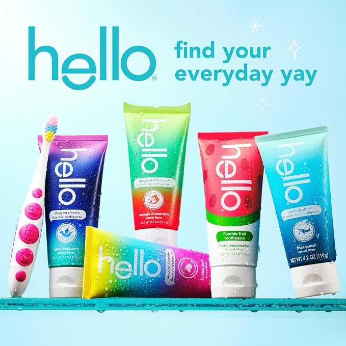 hello Kids Fluoride Toothpaste, Wild Strawberry, 3 Pack, 4.2 oz | For Kids Ages 2 and Up, Helps Prevent Cavities, Strengthens Enamel, Polishes and Brightens Teeth, Vegan, No SLS