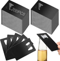 Nuogo 200 Pcs Stainless Steel Card Bottle Openers Bulk Metal Card Beer Openers Groomsmen Wallet Bottle Opener for Wedding Party Bridesmaid Favors Gifts (Black)