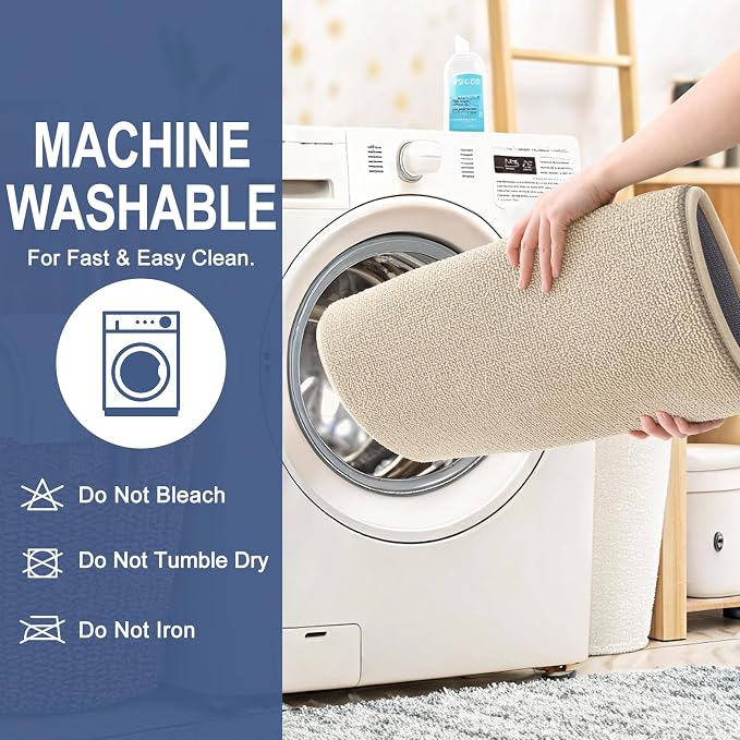 OLANLY Memory Foam Large Bathroom Rugs 44x32, Absorbent Bath Mat, Beige | Soft Quick Dry Bath Mat Rugs, Non-Slip, Machine Washable Mat for Bathroom Floor, Tub and Shower, Home Decor Accessories