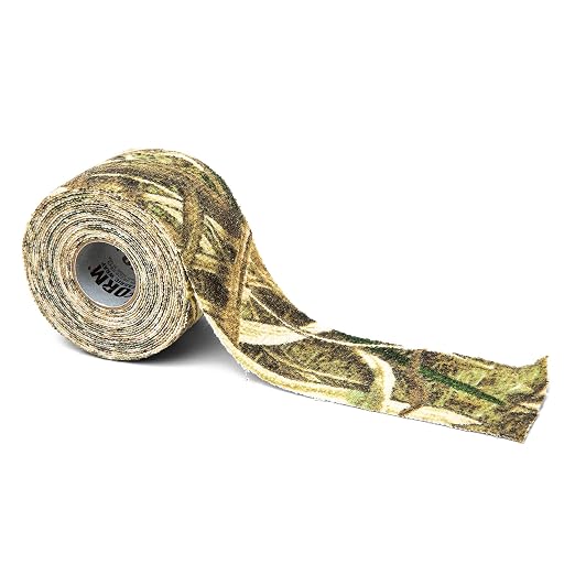 GEAR AID Camo Form Self-Cling and Reusable Fabric Camouflage Wrap, Adds Grip and Shield Hands from Hot or Cold Surfaces to Protect You and Your Equipment, Shadow Grass Blades, 2” x 144” Roll, 1 Pack