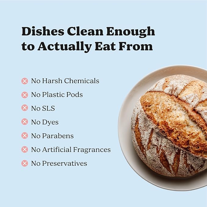 Pronounce Dishwasher Detergent - Cleaner Ingredients, Fragrance Free - Ultra Concentrated Dish Soap, Cuts Grease and Grime, Dishwasher Pods Alternative. (40 Loads, Unscented)