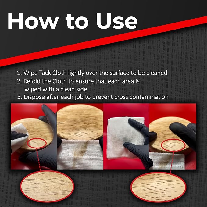Roberlo Assorpol Professional Grade Anti-Static Tack Cloths for Automotive, Painting, Woodworking, Metal - Removes Dust, Sanding Particles, Cleans Surfaces, and Staining - Pack of 100-18"x36"