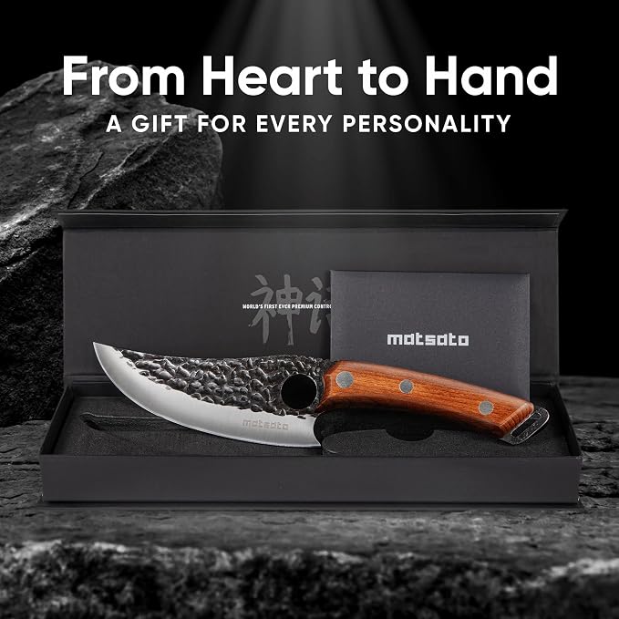 Matsato Chef Knife - Perfect Kitchen Knife for Cooking, Chopping | Japanese Steel Knife for Home, BBQ. For Balance & Control, 6.3 Inch