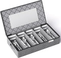 Silverware Storage Box,Hard Shell Flatware Organizer with Lid and Zipper,Utensil Storage with Clear Window and adjustable Divider for Spoons,Forks.Knives,Grey