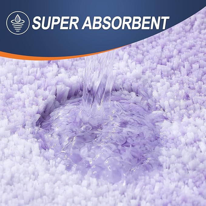 OLANLY Large Bathroom Rugs Mat 45x27, Extra Soft Absorbent Microfiber Bath Rug, Rubber Backing, Quick Dry, Washable Bath Mats for Bathroom Floor, Tub and Shower, Home Decor Accessories, Light Purple
