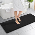 OLANLY Memory Foam Bathroom Runner Rugs 59x20, Absorbent Long Mat, Black | Soft Quick Dry Bath Mat Rugs, Non-Slip, Machine Washable Mat for Bathroom Floor, Tub and Shower, Home Decor Accessories