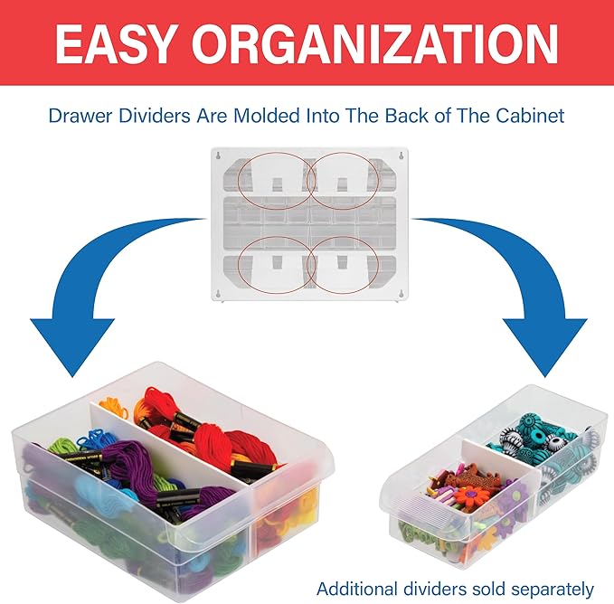 Akro-Mils 64-Drawer Plastic Drawer Storage Cabinet for Garage Organization, Bead Organizer, Building Bricks Storage, Teacher Toolbox, Makeup Organizer, 20" W x 6" D x 16" H, 10164 Black