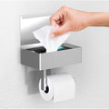 Day Moon™ - Toilet Paper Holder with Shelf - Modern Roll Holder for Bathroom - 1 Pack - Wall Mount - with Storage, Brushed Nickel