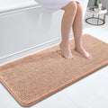 OLANLY Bathroom Runner Rugs 47x20, Extra Soft Absorbent Chenille Bath Rugs, Rubber Backing Quick Dry, Machine Washable Long Bath Mats for Bathroom Floor, Tub and Shower, Home Decor Accessories, Peach