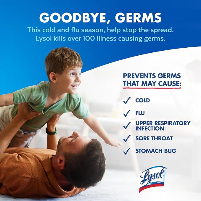 Lysol Disinfectant Spray, Household Essential Cleaning Supplies, Multi-Purpose Room Spray, Antibacterial Sanitizer Spray, Upholstery Deodorizer, Home and Bathroom, Crisp Linen,19 Fl Oz (Pack of 12)