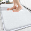 OLANLY Thick Memory Foam Bathroom Rugs 30x20, Absorbent Bath Mat, White | Soft Quick Dry Bath Rugs Mats, Non-Slip, Machine Washable Carpet for Bathroom Floor, Tub and Shower, Home Decor Accessories