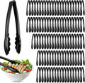 Tessco for you 100 Pcs Plastic Tongs for Serving Bulk, 9 Inch Plastic Disposable Serving Tongs, Heavy Duty Salad Tong for Kitchen, Buffet, BBQ, Events & Catering (Black)