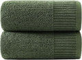 YTYC 27.5x55 Bath Towels,100% Cotton,650GSM,Olive Green,2-Pieces | Ultra Soft,Highly Absorbent, Luxury Towels for Bathroom, Gym, Spa,Pool