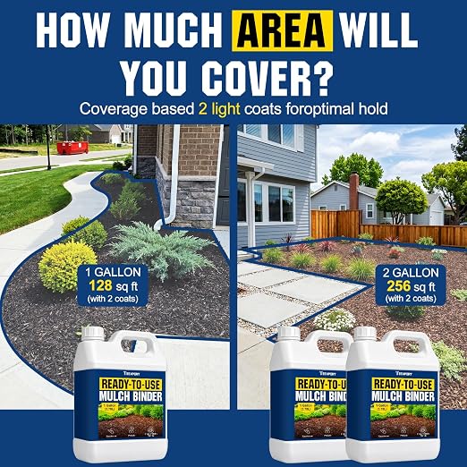 Teexpert Mulch Glue with Electric Sprayer: 1 Gallon Ready-to-Use Mulch Binder for Landscaping,Wood Chips, Bark, Rubber, Pine Straw, Fast-Drying Keeps Ground Cover in Place for Garden Beds Slopes