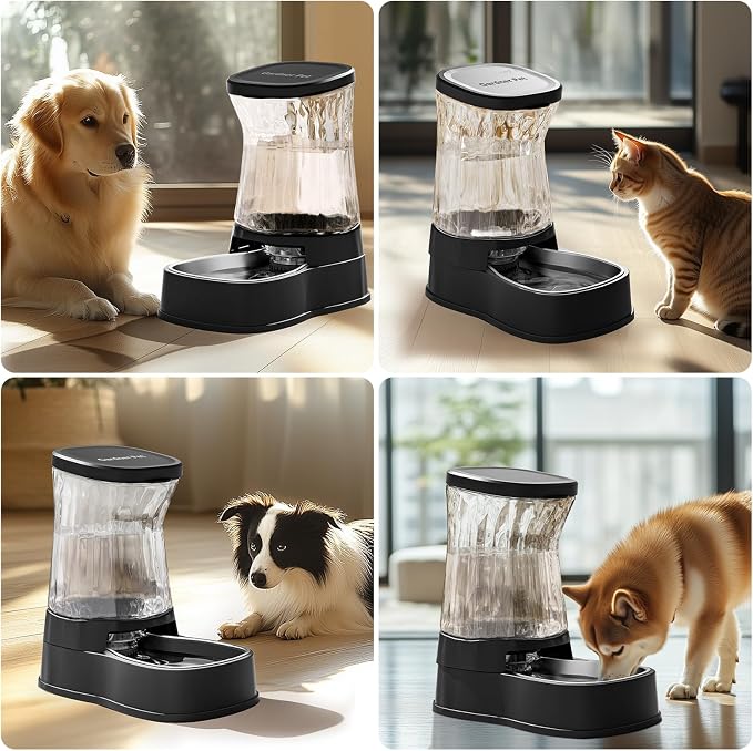 Gardner Pet Automatic Dog Water Dispenser Gravity Stainless Steel Water Waterer Feeder, 100% BPA-Free Large Capacity Water Feeding Bowls for Medium & Large-Sized Dogs Cats Other Pets-(1.6 Gallon)