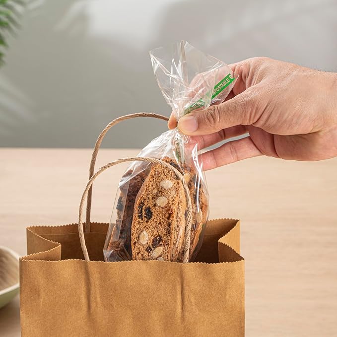 Restaurantware Plastic Gusset Bags 100 Count 2 1/2" x 2" x 9 3/4" Wicker Dispensing Bottom Gusset Clear Plastic Bags Heat Sealable For Sourdough Bread Cookies Pastries For Home Bakers And Bakeries