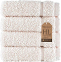 Cream Washcloth Linen Set Premium Original Turkish Cotton, Hotel Quality for Maximum Softness & Absorbency Ivory Wash Clothes for Face, Hand, Kitchen & Cleaning (Sea Salt)