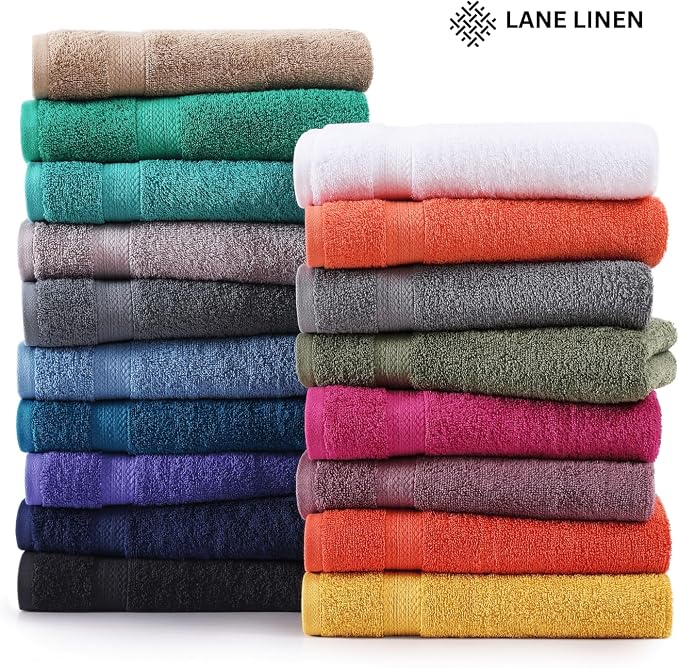 LANE LINEN Large Bath Sheets Absorbent Quick Dry 100% Cotton 2 Pack - Black | Large Bath Sheets - Classic Terry Weave, Densely Woven, Coordinated Colors, Everyday Durability, OEKO-TEX Certified