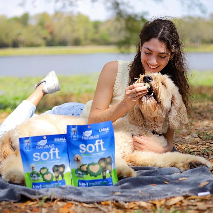 ARK NATURALS Soft Brushless Toothpaste for Large Breeds, 18 oz Bag, Soft-Baked Dog Dental Chew with Toothpaste Center, Freshen Breath, Reduce Plaque & Tartar (Pack of 6)