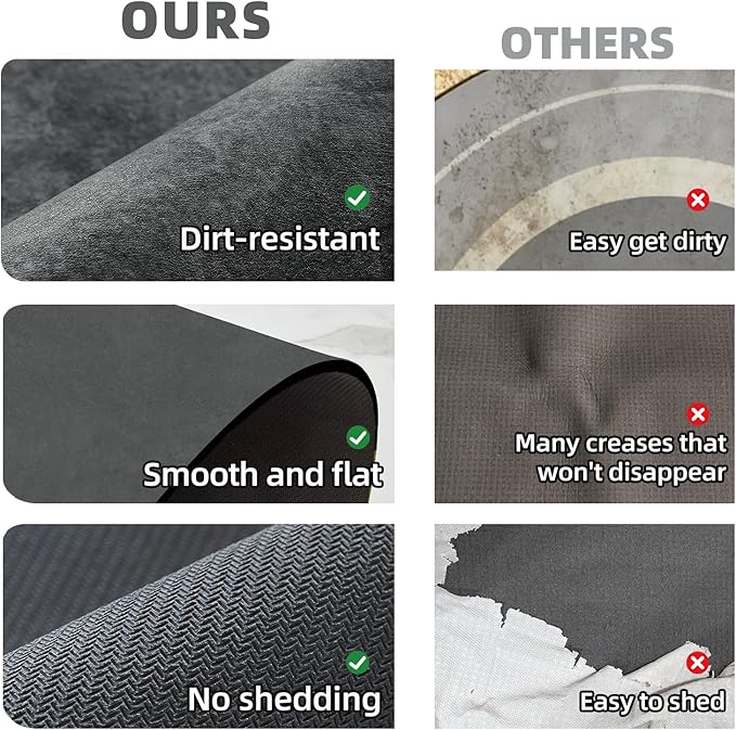 TYUU Bath Mat, Bathroom Rugs Non Slip Washable Thin Absorbent Quick Dry Bath Mat Fits Under Door Bathroom Floor Mat Perfect for Bath, Shower, or Sink 24"x60" Dark Grey