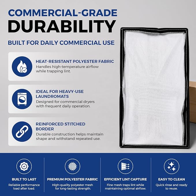 Dexter Lint Screen Replacement – Durable Frameless Dryer Lint Filters for Commercial & Residential Use (9555-057-011P) - 18" x 30" (Pack of 5)