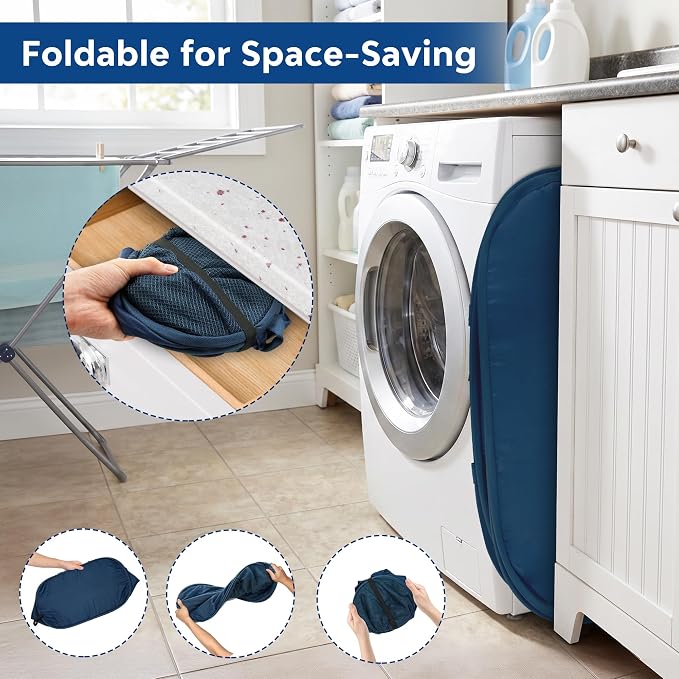 4 Pack Pop Up Laundry Hamper with Convenient Bags, Upgrade Collapsible Laundry Baskets, Foldable Laundry Basket Mesh Light Weight, Easy to Carry Clothes Hampers for Laundry, Dorm, Toys, Travel